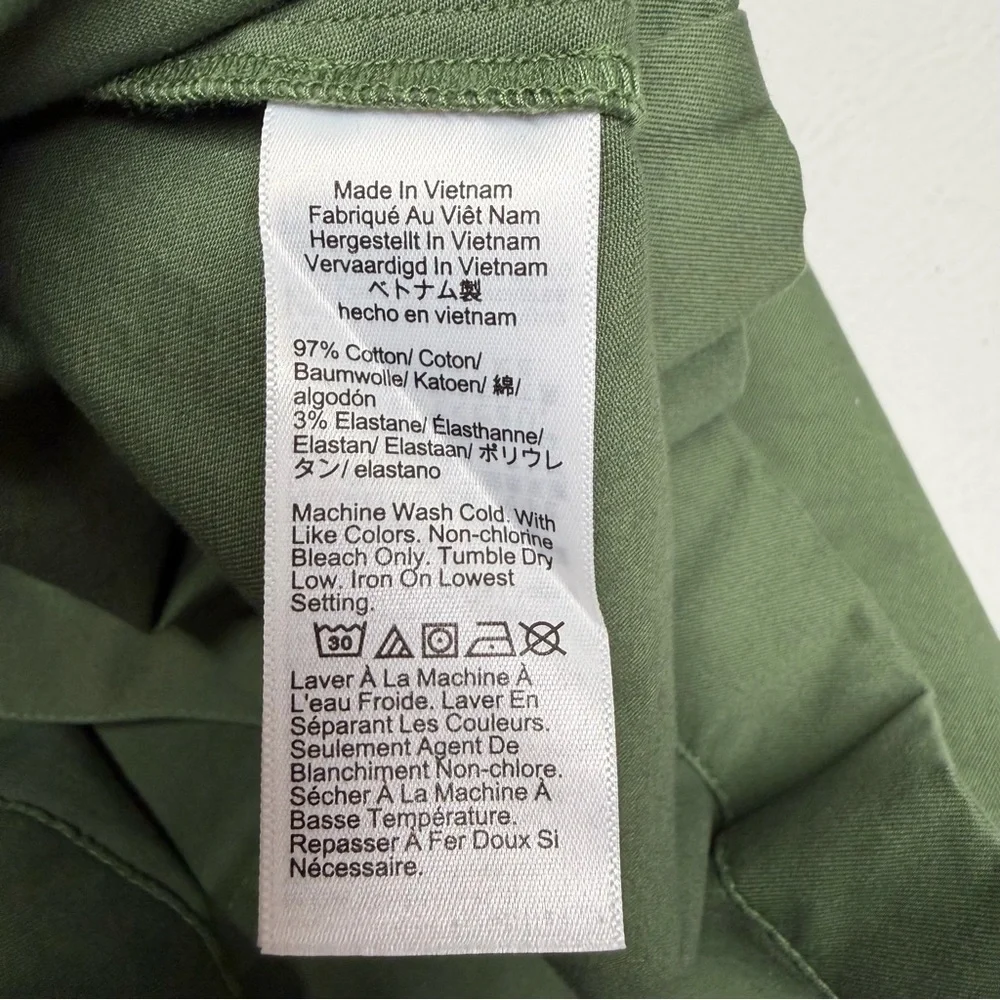 J. Crew Gamine Olive Utility  short dress sz 6